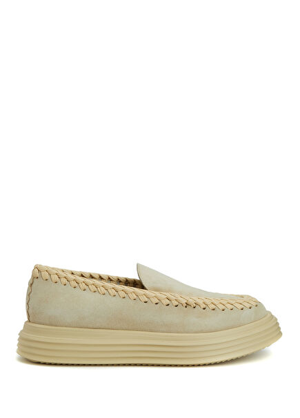 Beige men's suede espadrille