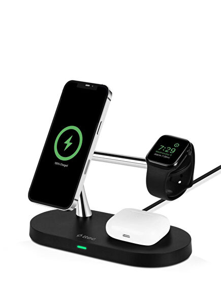 AirCharger Quattro M MagSafe Compatible LED Wireless Fast Charging Stand