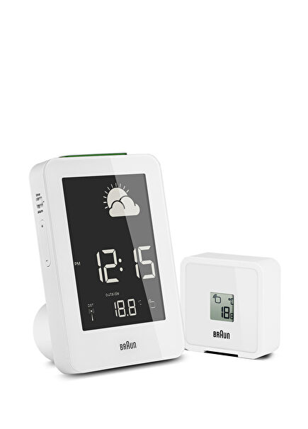 BNC013 Digital Desk Clock with White Weather Station