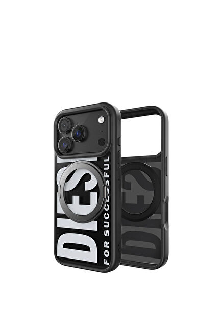 iPhone 17 Pro Black and White Magsafe Compatible Phone Case with Ring Stand
