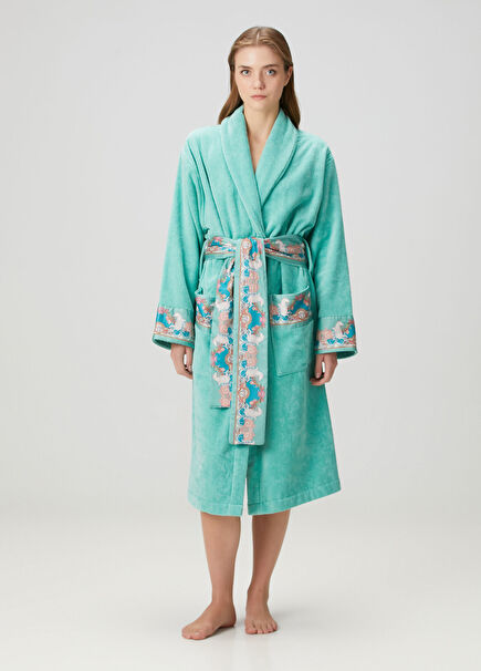 Green Patterned Bathrobe