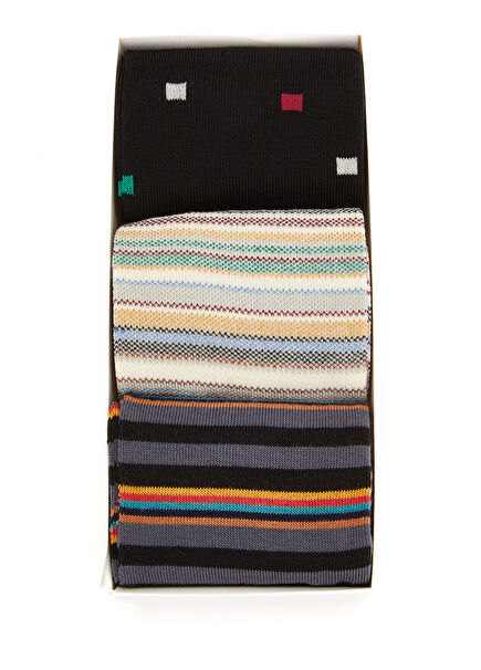 Colorblocked Erkek 3lü Çorap Seti