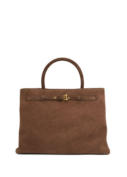 Belted Kahverengi Kadın Deri Çanta