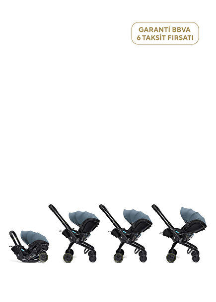 X Bebek Arabasına Dönüşen Tekerlekli Gr 0 i-Size 3 Yatış Pozisyonlu Ocean Blue Ana Kucağı Oto Koltuğu