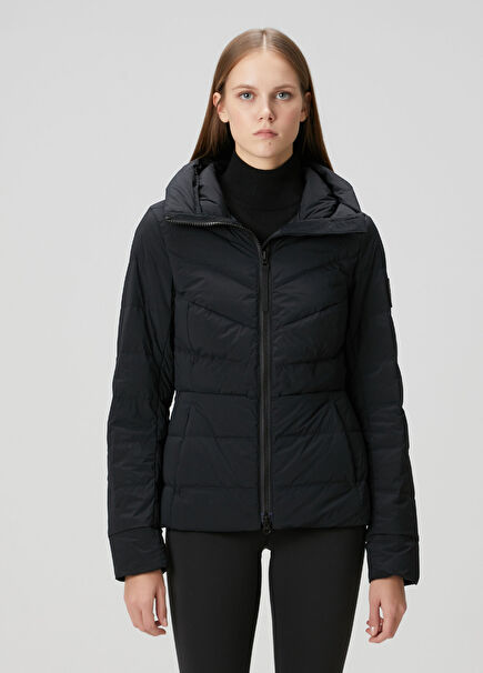 Clair Siyah Kapüşonlu Mont