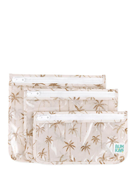 Palm Daze Transparent 3-Pack Travel Bag Organizer