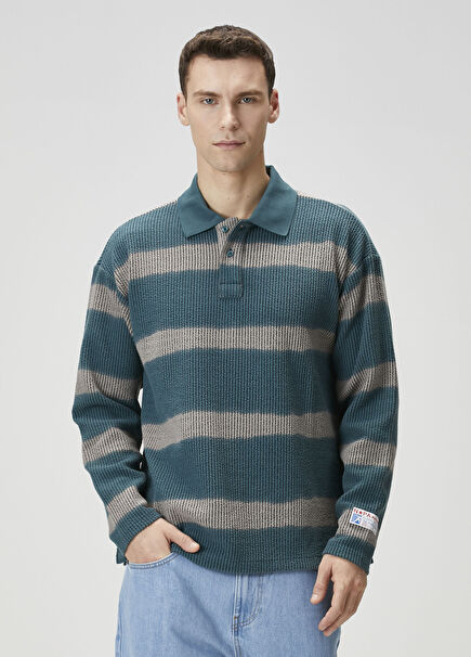 X Martin Rose Green Polo Sweatshirt