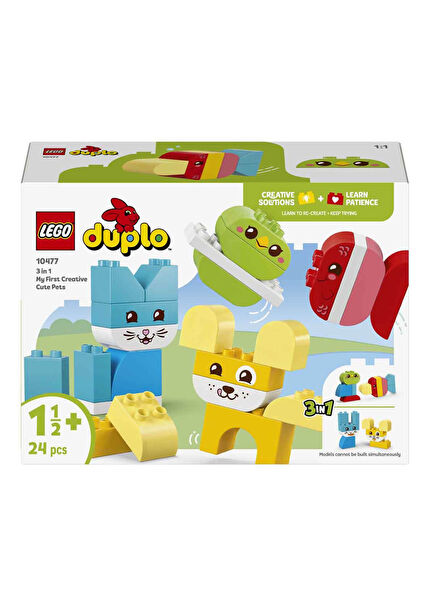 Duplo İlk 3'ü 1 Arada Yaratıcı Sevimli Hayvanlar 24 Parça 18+ Ay Yapı Oyuncağı 10477