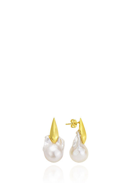 Arte Pearl 925 Sterling Silver 22K Gold Plated Women's Earrings