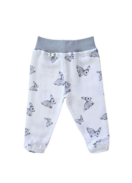 Iconique Gri Müslin Unisex Bebek Patikli Pantolon