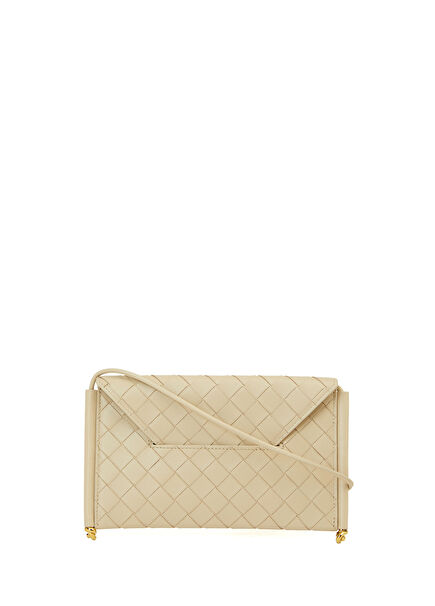 Solstice Ekru Örgü Dokulu Kadın Deri Çanta