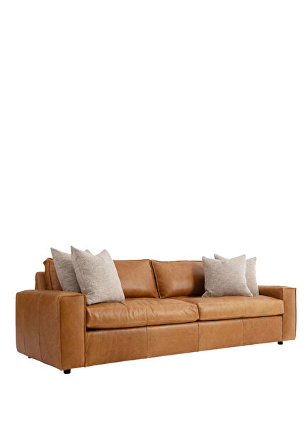 Nest Leather Tan 3-Seater Sofa
