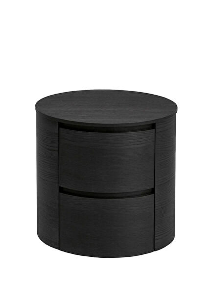 PONG Wood Black Bedside Table