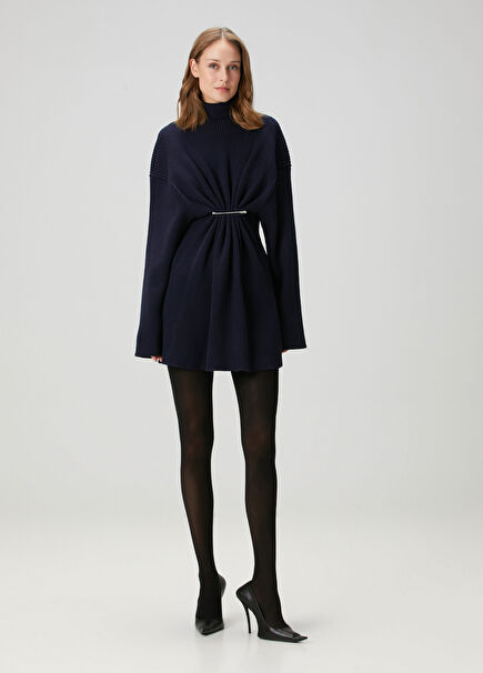 Lacivert Mini Elbise