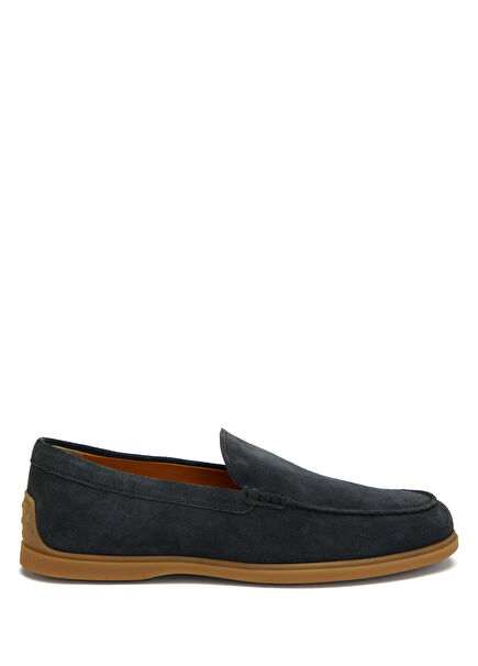 Navy Blue Men's Suede Loafer