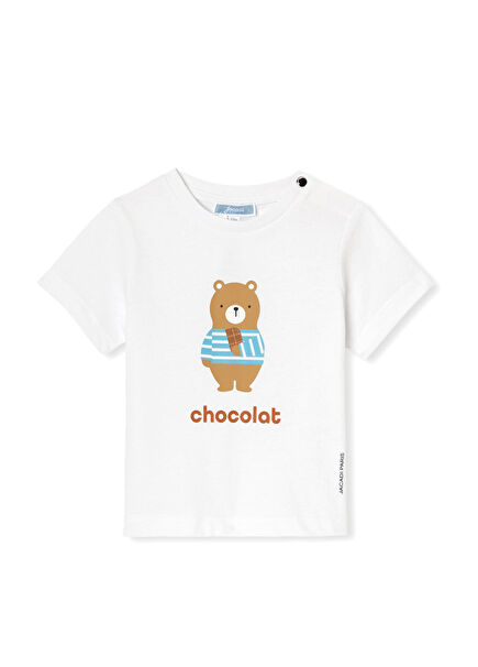 White Bear Printed Short Sleeve Baby Boy T-Shirt