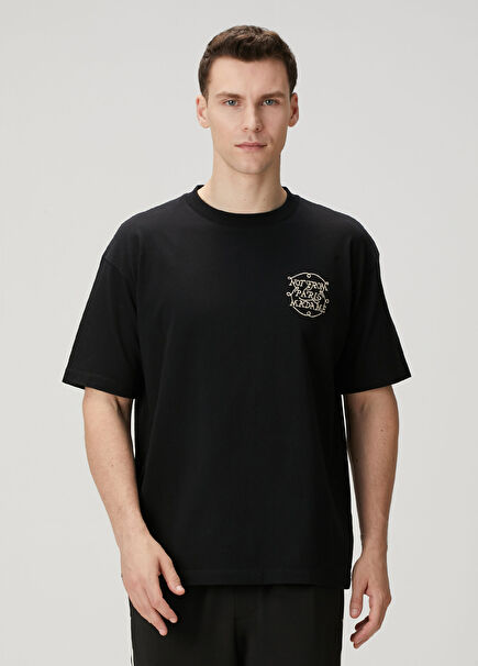 Siyah Logo Nakışlı T-shirt