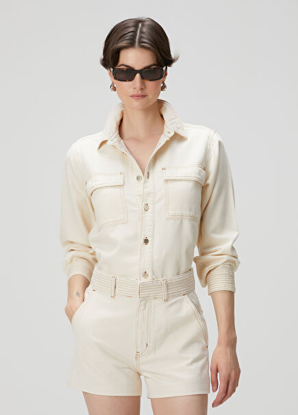 Krem Denim Gömlek
