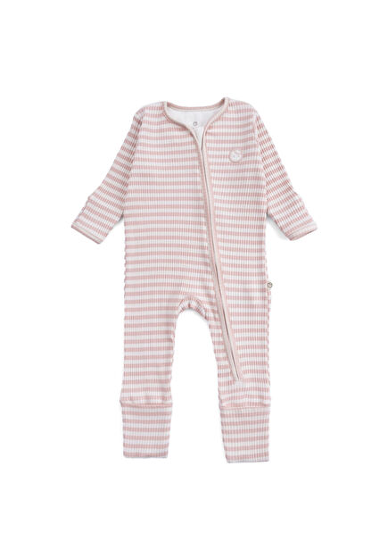 Pink Self-Gloves and Booties Camisole Modal Zippered Baby Girl Jumpsuit