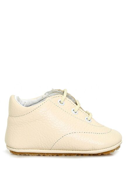 Krem El Yapımı Unisex Bebek Deri Ayakkabı