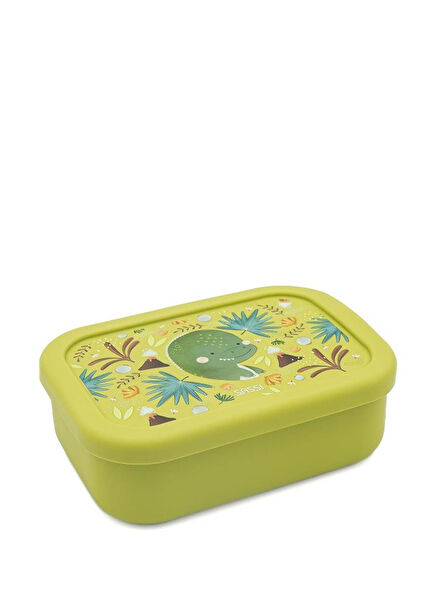 Dinozor Desenli Silikon Çocuk Beslenme Kutusu