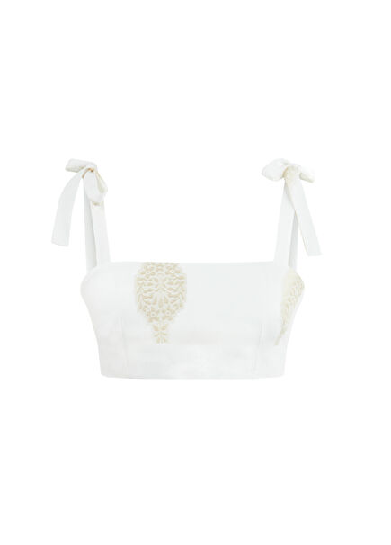 Larissa Off-White/Light Gold Women's Bustier