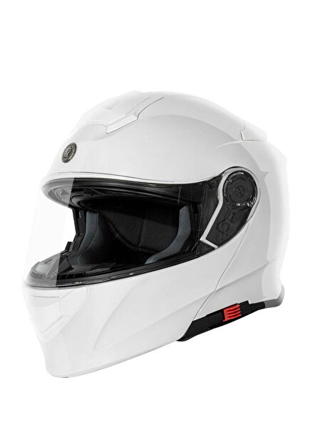 T-28 Beyaz Çene Açılır Unisex Motosiklet Kaskı 