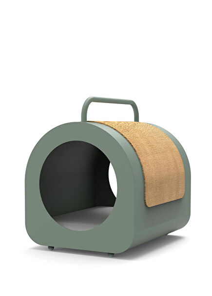 Green Cat House with Purr Cushions