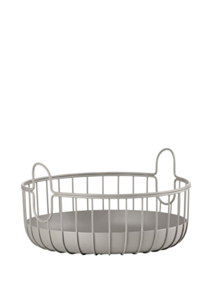 Inu Taupe Wire Tabletop Organizer Basket