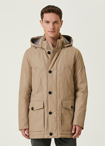 Vizon Kapüşonlu Kapitoneli Kaban