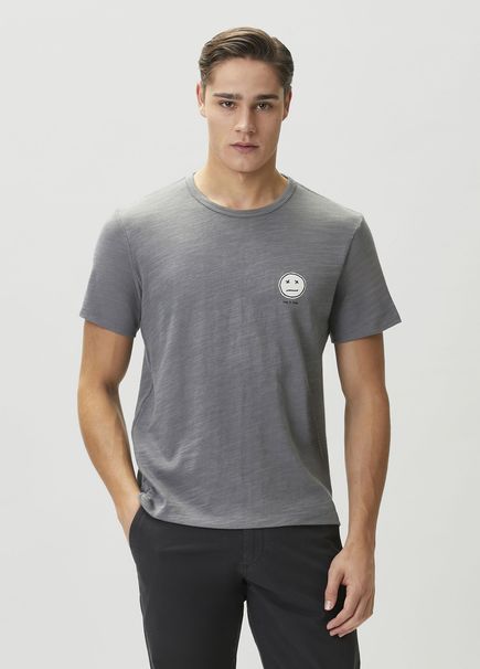 Açık Gri Figür Detaylı T-shirt