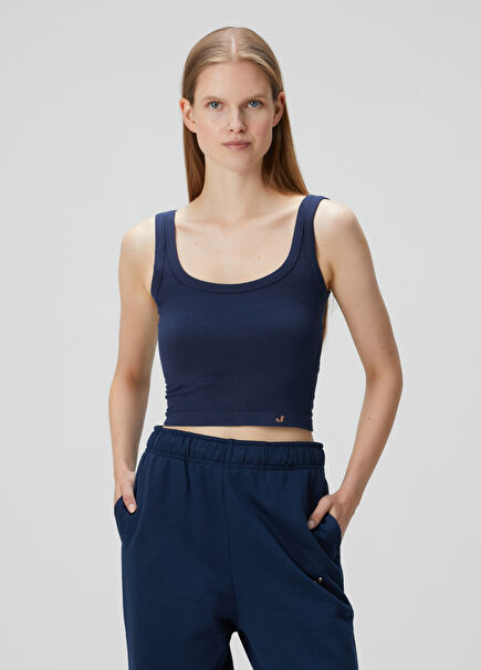 Aura Soft Navy Blue Tank Top