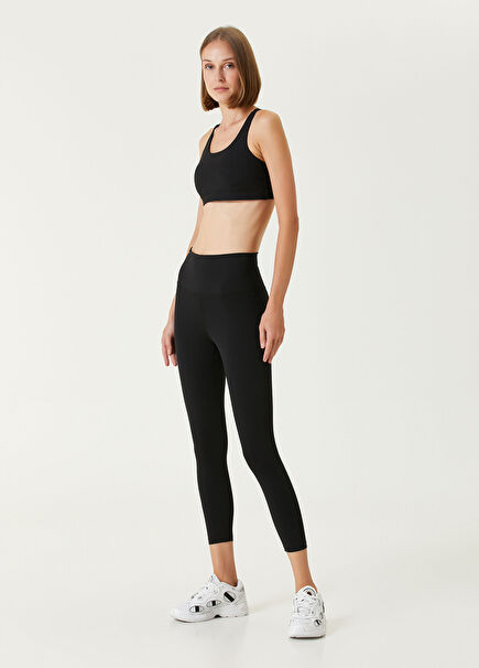 Narin Glossy Legging Jet Black Kadın Spor Tayt