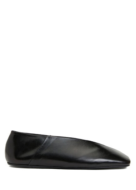 Black Leather Ballerinas