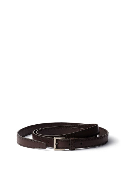 Brown Distressed Leather Men's Belt