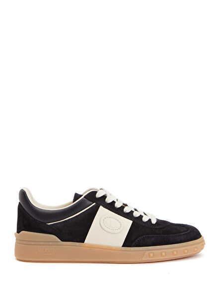 Black Cream Women's Leather Sneakers