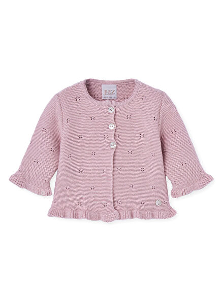 Rose Lune Powder Cotton Baby Girl Cardigan