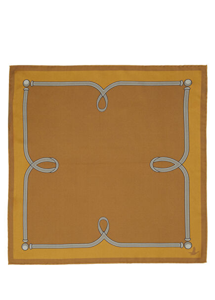 Brown Leopard Patterned Silk Scarf