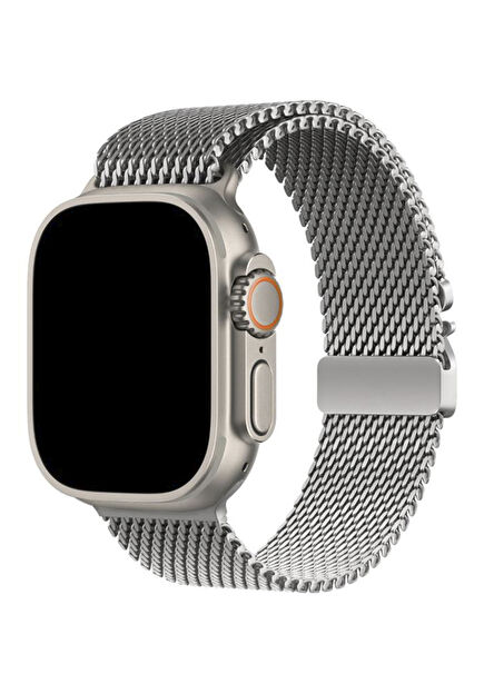 Apple Watch Ultra Uyumlu Milano Loop Titanyum Akıllı Saat Kordon