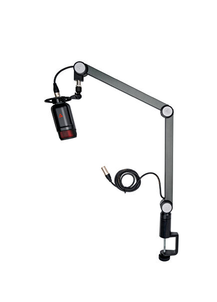 S2 Caster Boom Stand Black Cable Clip Microphone Stand