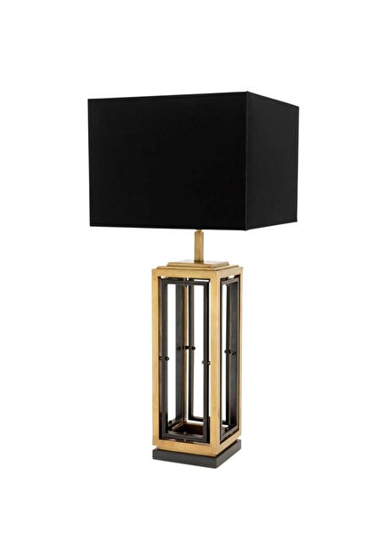 Blackrock Siyah Pirinç Vintage Ayaklı Masa Lambası