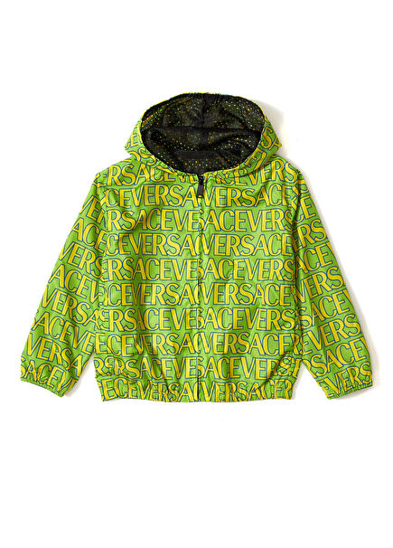 Yeşil Sarı Logolu Unisex Bebek Mont