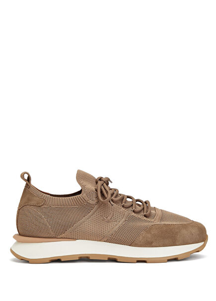 Beige Retro Sole Men's Knitwear Sneakers