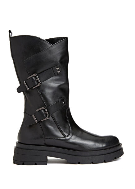 Siyah Kadın Deri Bot