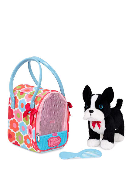 Yavru Köpek ve Çiçekli Çanta Peluş Oyuncak