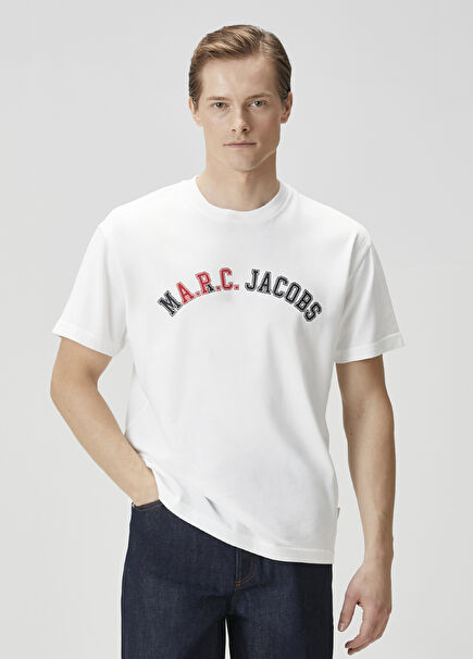 White Logo Printed T-Shirt