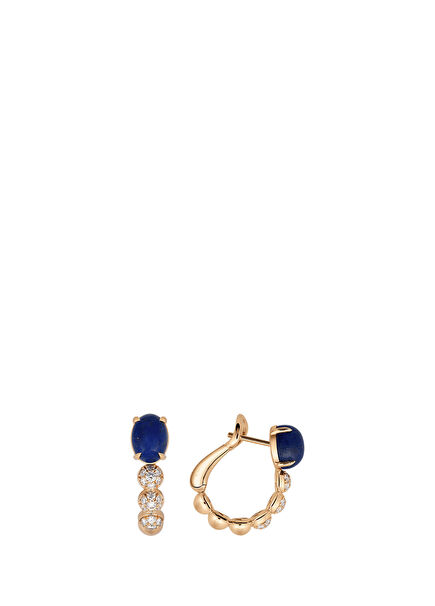 Tropica Lapis Lazuli Diamond 18K Gold Women's Hoop Earrings