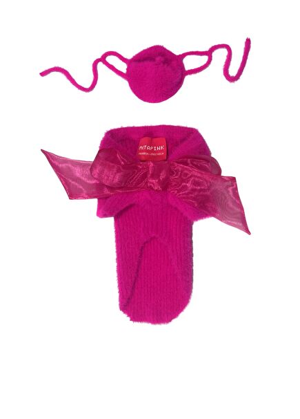 Metapink Pembe Kedi Süveter ve Şapka