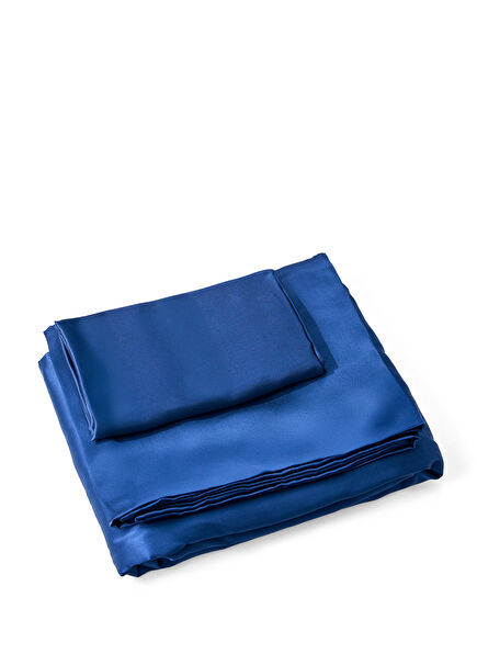 Midnight Blue Silk Single Duvet Cover Set
