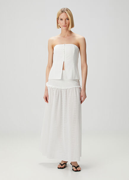 Popy White Maxi Skirt